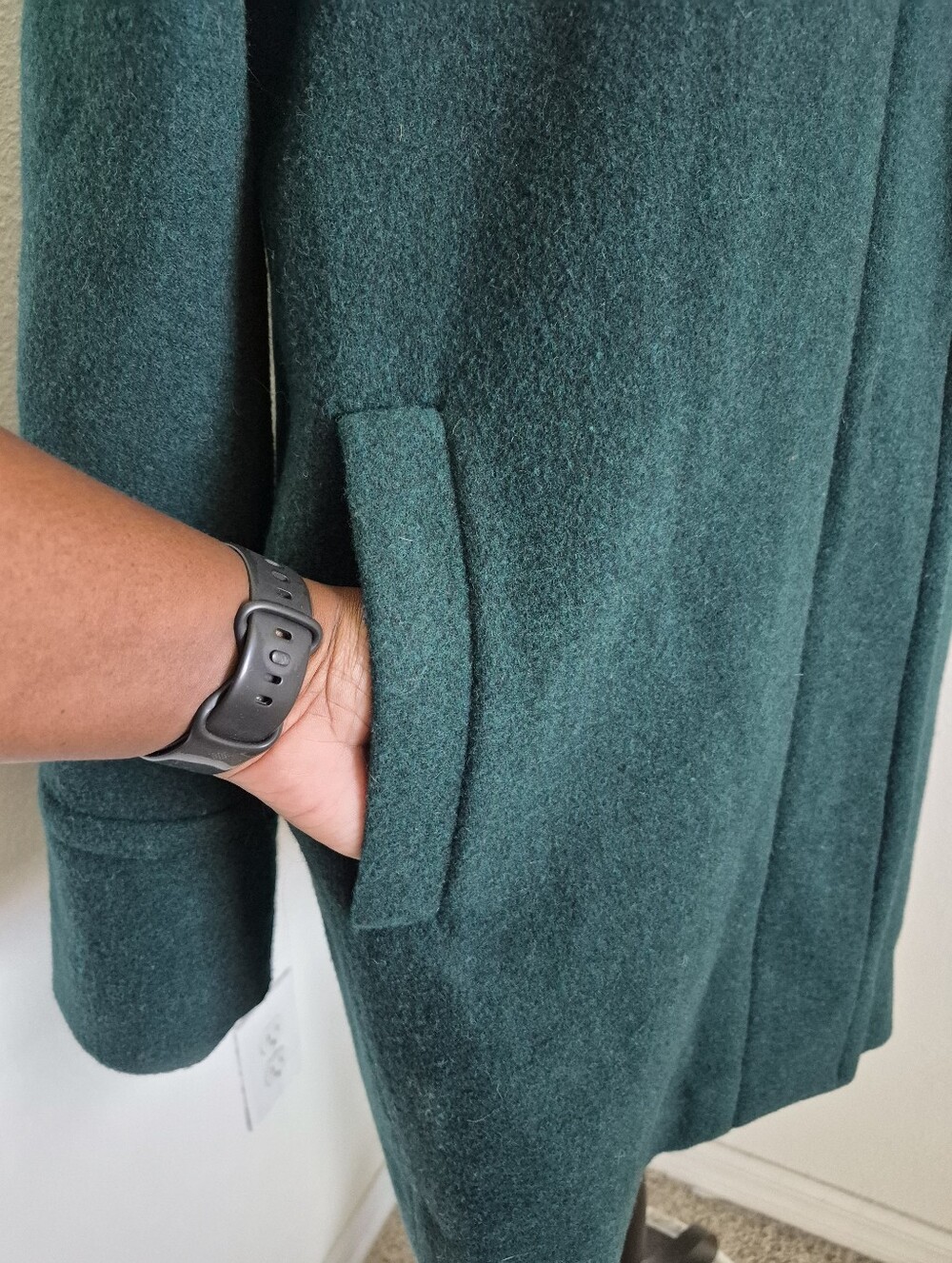 J. Crew factory Womens Green wool blend city coat 14 classic Preppy winter - Picture 10 of 16